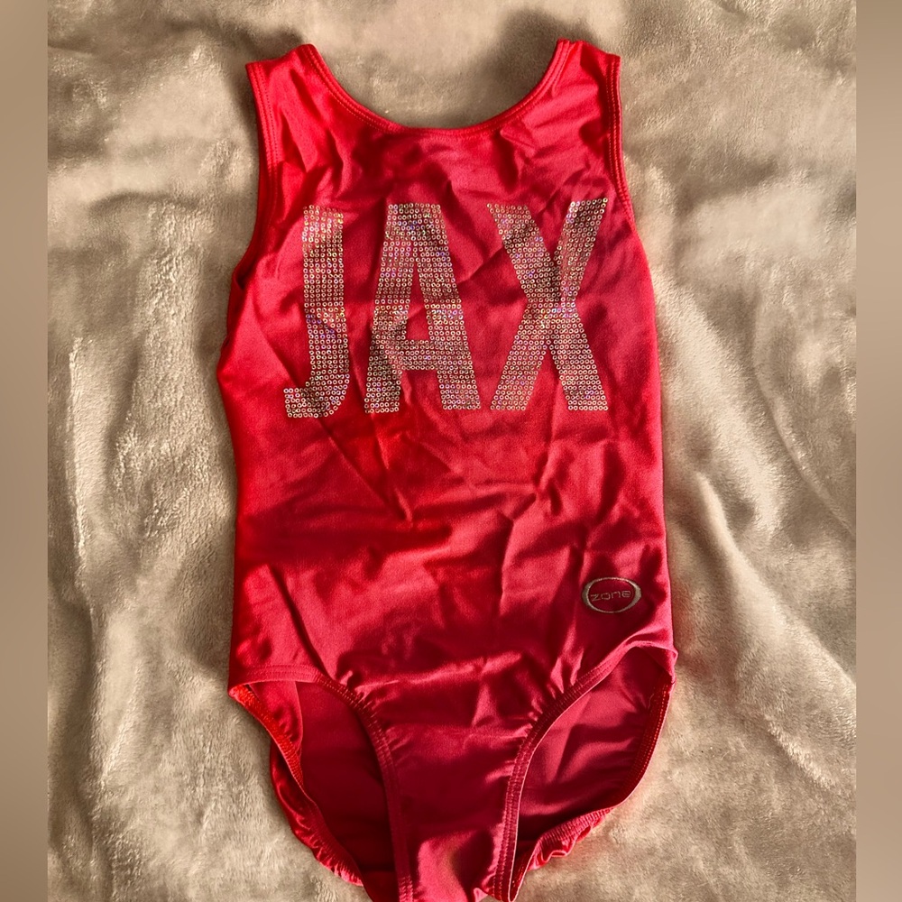 Pink gymnastics leotard